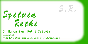 szilvia rethi business card