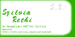 szilvia rethi business card